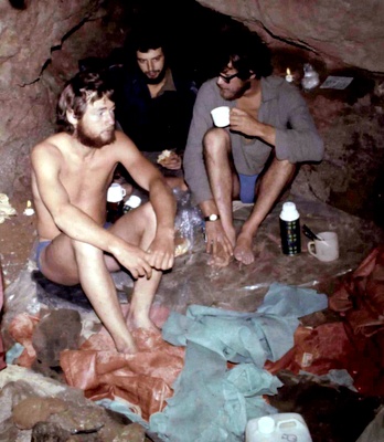 Photograph of an underground camp in 1973